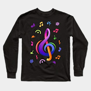 Music Notes Long Sleeve T-Shirt